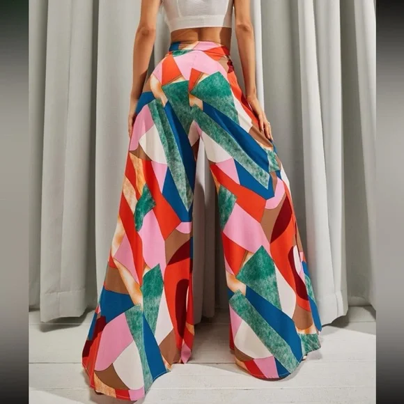 Colorful Wide Leg Pants - Picture 2 of 2